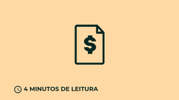 Ícone de documento com cifrão em destaque sobre fundo bege, acompanhado do texto '4 minutos de leitura'.