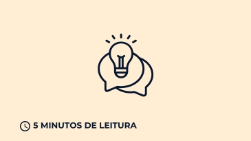 Ícone de uma lâmpada sobreposta a dois balões de fala, representando consultoria e troca de ideias estratégicas, com o texto "5 minutos de leitura" abaixo.